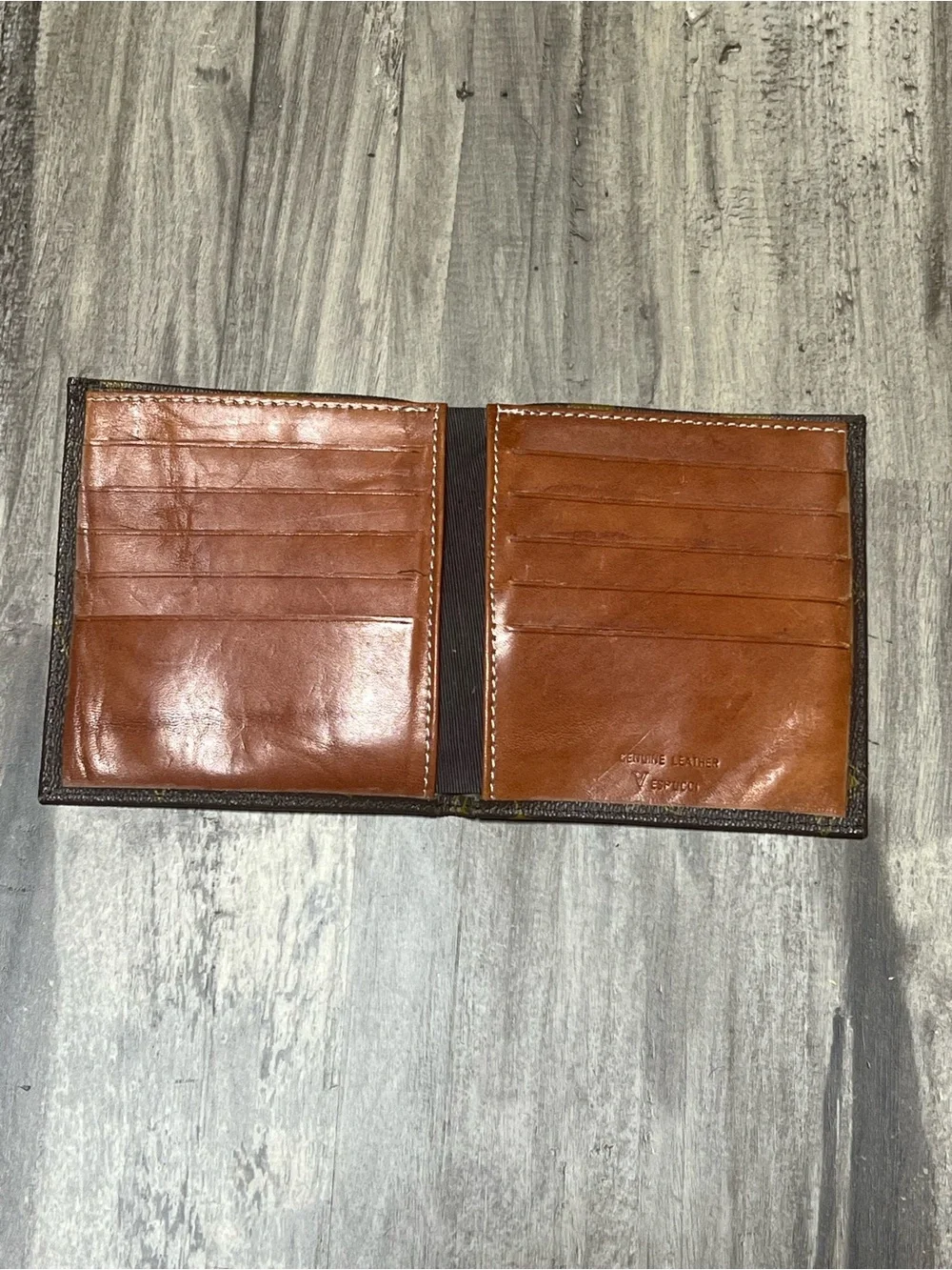 Vespucci Brown & Gold Monogram Men's Wallet